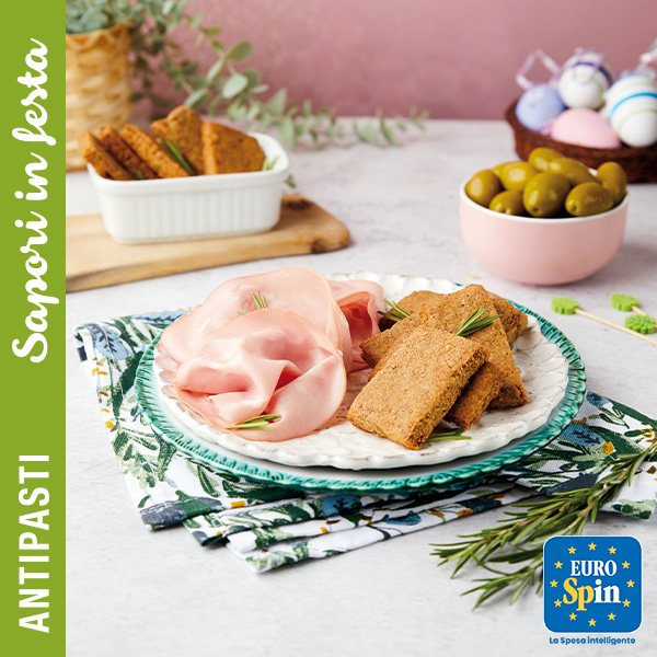 Biscotti all’olio d’oliva con olive verdi e mortadella
